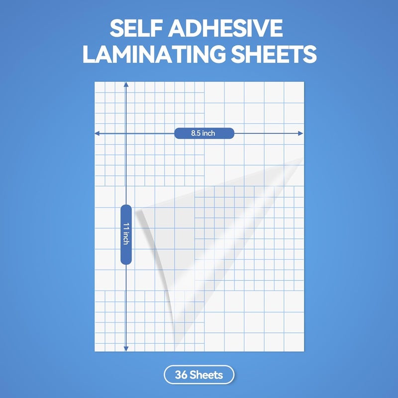 Cosrk 36 Sheets Transparent Laminate Sheets 8.5x11 inch Self Adhesive Laminating Sheets 100% Clear Waterproof Vinyl Laminator Sheets Overlay Lamination Sticker Film for Sticker Pape, Photo - Image 3